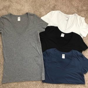 Four Pink V Neck Tops